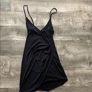 Black Wrap Mini Dress